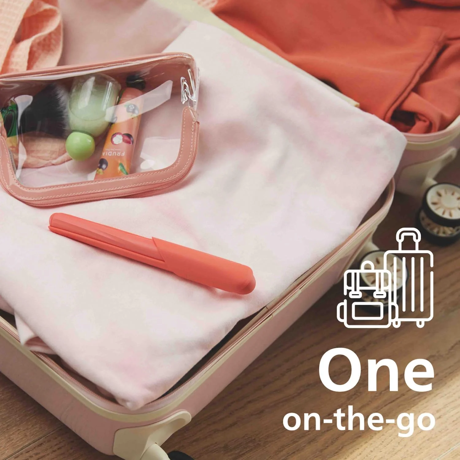 مسواک برقی باتری خور فیلیپس از Sonicare | تایمر هوشمند 2 دقیقه ای و Quadpacer | شیک و سبک | کیف مسافرتی | مسواک باتری خور | برس های نرم | 90 روز استفاده با یک باتری AAA | مرجانی میامی | HY1100/01