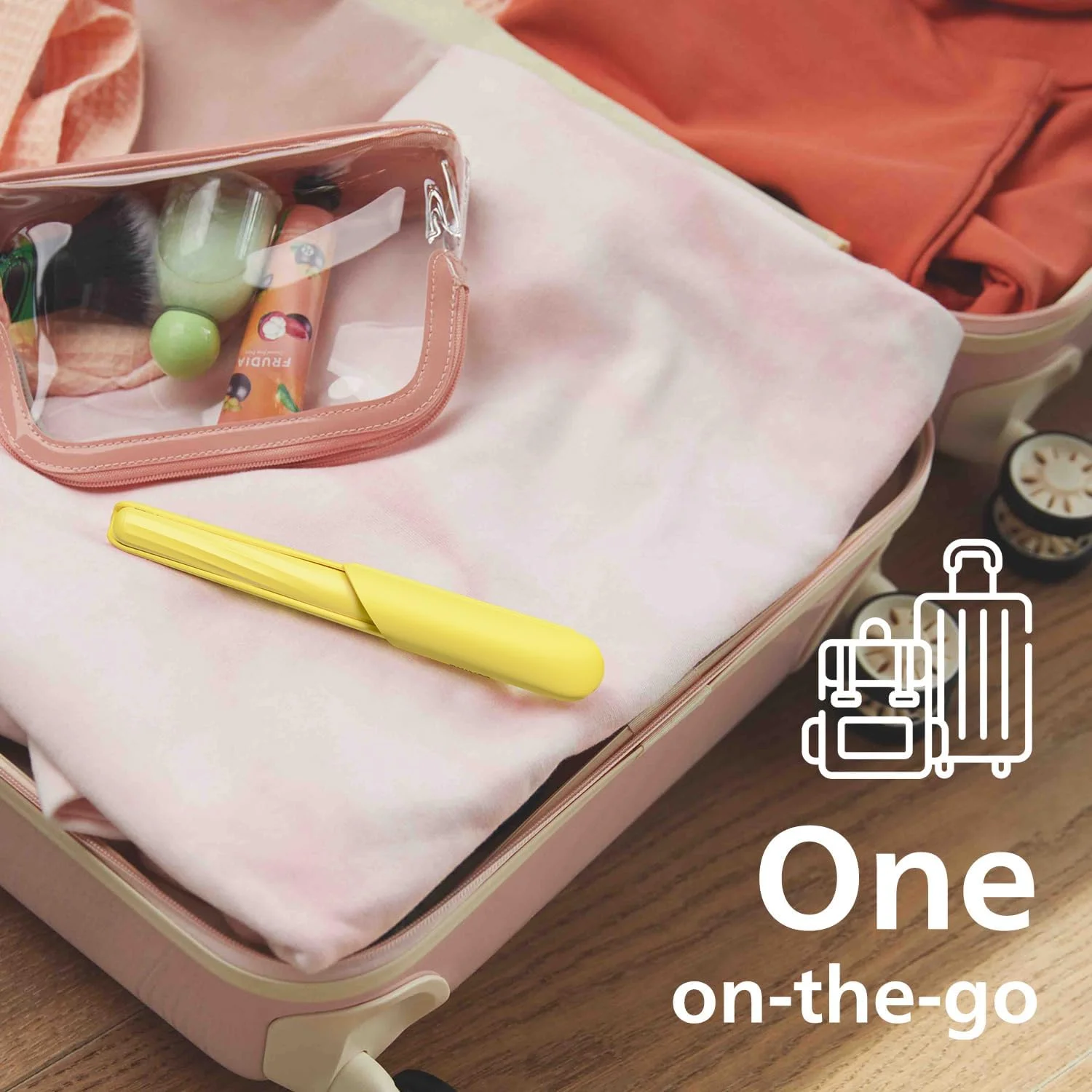 مسواک برقی باتری خور فیلیپس از Sonicare | تایمر هوشمند 2 دقیقه ای و Quadpacer | شیک و سبک | کیف مسافرتی | مسواک باتری خور | برس نرم | 90 روز استفاده با یک باتری AAA | زرد انبه ای | HY1100/02