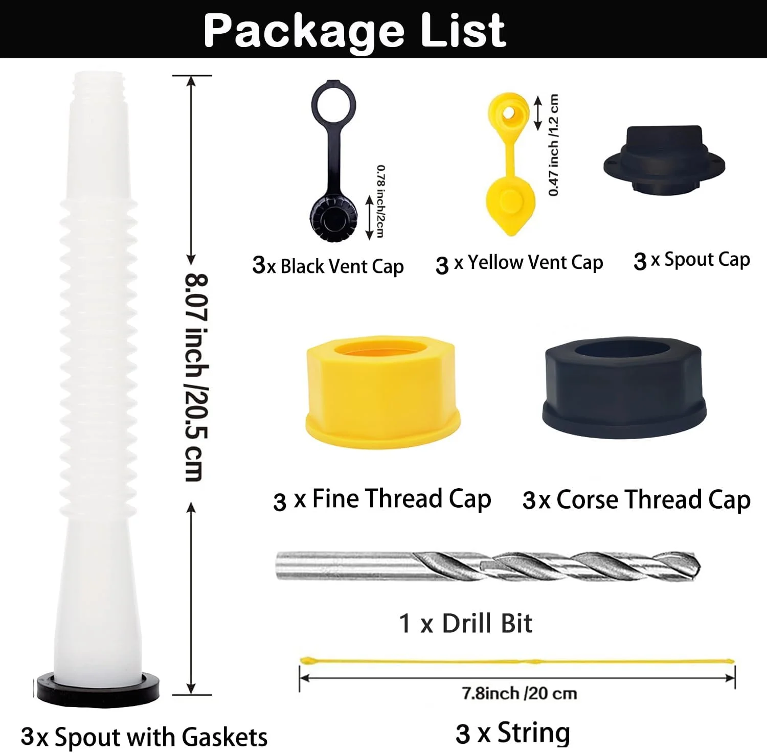 کیت جایگزینی نازل مخزن سوخت، نازل انعطاف پذیر برای انتقال سوخت به همراه واشر، درپوش هواکش، درپوش پایه و مته برای اکثر مخازن سوخت و آب ۱، ۲ و ۵ گالنی کیت جایگزینی نازل مخزن سوخت، نازل انعطاف پذیر برای انتقال سوخت به همراه واشر، درپوش هواکش، درپوش پایه و مته برای اکثر مخازن سوخت و آب ۱، ۲ و ۵ گالنی