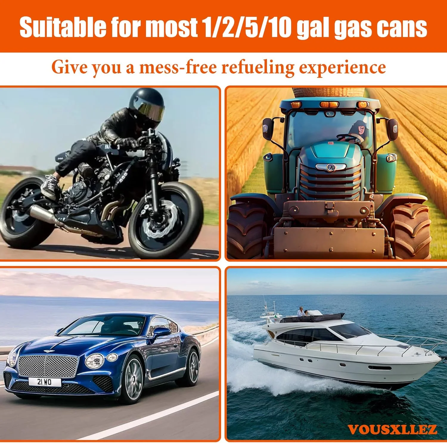 مجموعه جایگزین نازل مخزن سوخت، 3 عدد لوله زرد خم شو، نازل آسان ریز، 6 عدد درپوش پیچی با درپوش هواکش مخزن سوخت، نازل مخزن سوخت