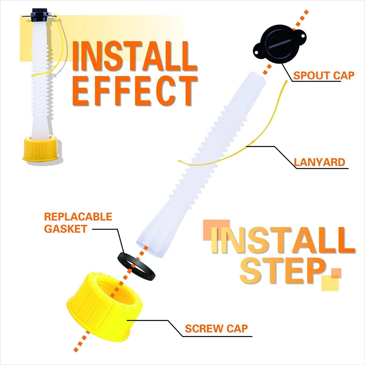 کیت جایگزینی نازل مخزن سوخت، نازل انعطاف پذیر برای انتقال سوخت به همراه واشر، درپوش هواکش، درپوش پایه و مته برای اکثر مخازن سوخت و آب ۱، ۲ و ۵ گالنی کیت جایگزینی نازل مخزن سوخت، نازل انعطاف پذیر برای انتقال سوخت به همراه واشر، درپوش هواکش، درپوش پایه و مته برای اکثر مخازن سوخت و آب ۱، ۲ و ۵ گالنی