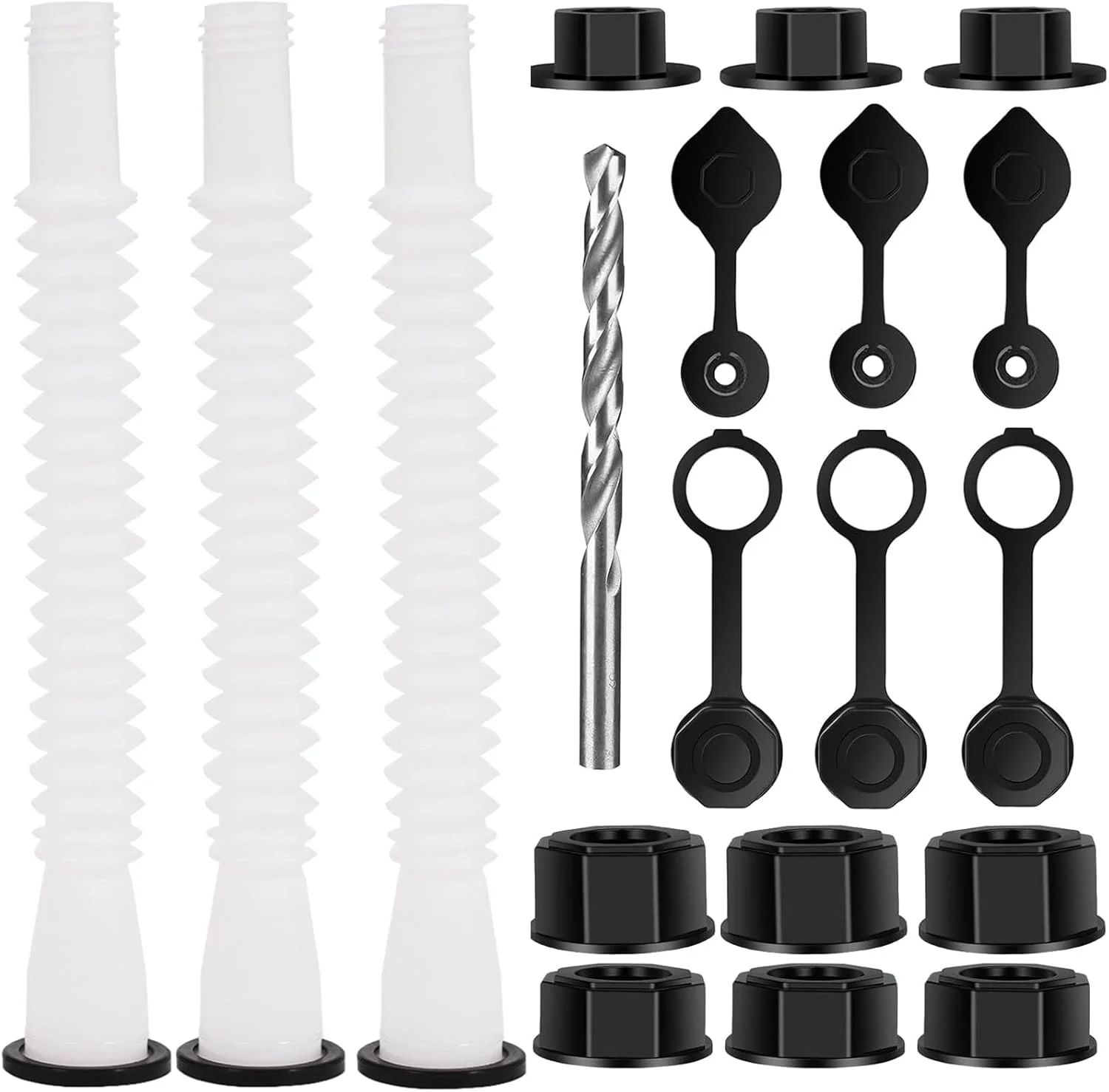 نازل جایگزین برای گالن بنزین، مدل قدیمی، بلند و انعطاف پذیر، به همراه واشر، درپوش هواکش، درپوش پایه و مته، سازگار با Midwest Gott Blitz و اکثر گالن های سوخت و آب قدیمی 1، 2 و 5 گالنی، سفید نازل جایگزین برای گالن بنزین، مدل قدیمی، بلند و انعطاف پذیر، به همراه واشر، درپوش هواکش، درپوش پایه و مته، سازگار با Midwest Gott Blitz و اکثر گالن های سوخت و آب قدیمی 1، 2 و 5 گالنی، سفید