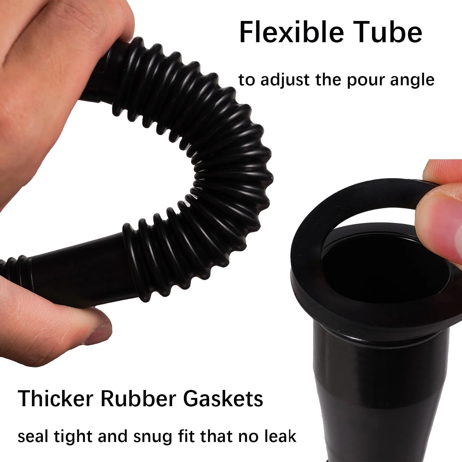 نازل جایگزین برای گالن بنزین، مدل قدیمی، انعطاف پذیر، به همراه واشر، درپوش هواکش، درپوش پایه و مته، سازگار با Midwest Gott Blitz و اکثر گالن های سوخت قدیمی، مناسب برای گالن های 1، 2، 5 و 10 گالنی، رنگ مشکی