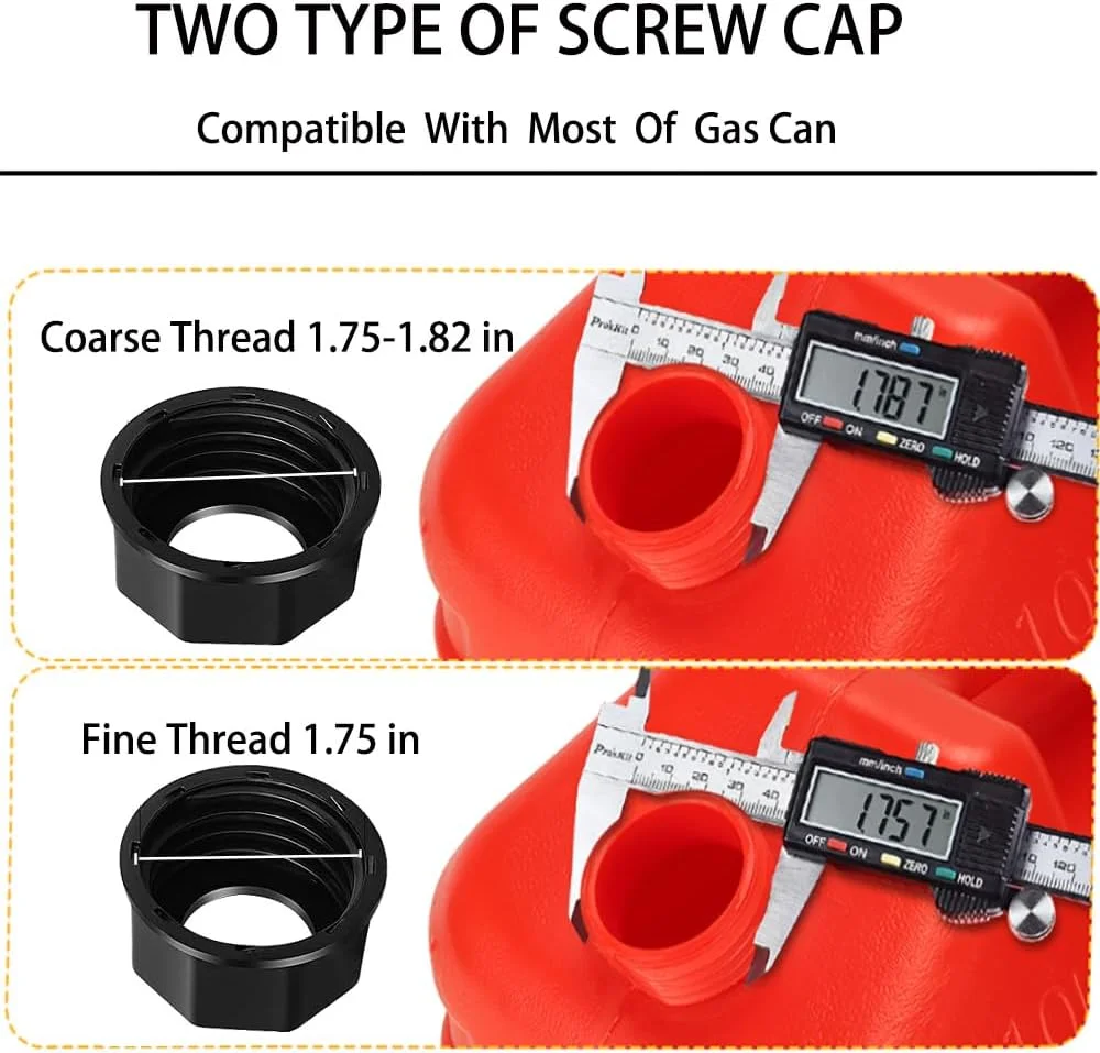 نازل جایگزین برای گالن بنزین، مدل قدیمی، انعطاف پذیر، به همراه واشر، درپوش هواکش، درپوش پایه و مته، سازگار با Midwest Gott Blitz و اکثر گالن های سوخت قدیمی، مناسب برای گالن های 1، 2، 5 و 10 گالنی، رنگ مشکی
