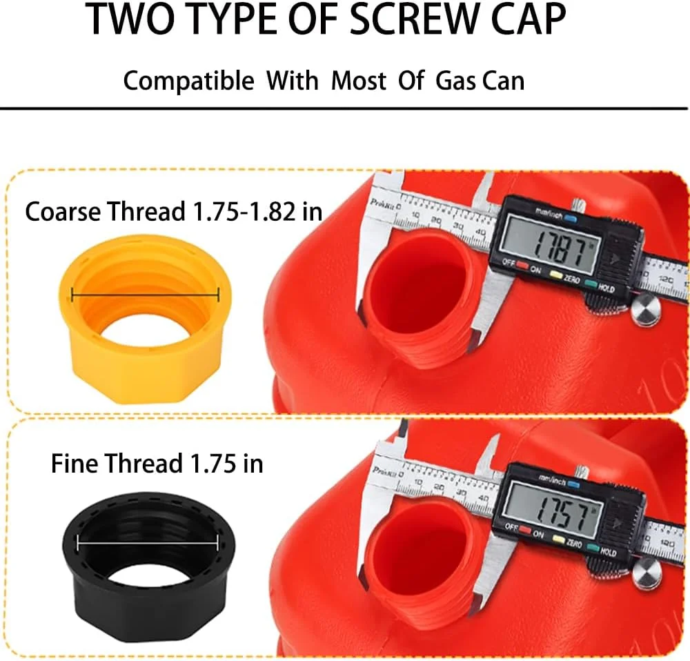 نازل جایگزین برای گالن بنزین مدل قدیمی به همراه نازل انعطاف پذیر، درپوش های پیچی با رزوه درشت و ریز، درپوش هواکش، سازگار با اکثر مخازن سوخت قدیمی و دبه های آب - بسته 4 عددی نازل جایگزین برای گالن بنزین مدل قدیمی به همراه نازل انعطاف پذیر، درپوش های پیچی با رزوه درشت و ریز، درپوش هواکش، سازگار با اکثر مخازن سوخت قدیمی و دبه های آب - بسته 4 عددی