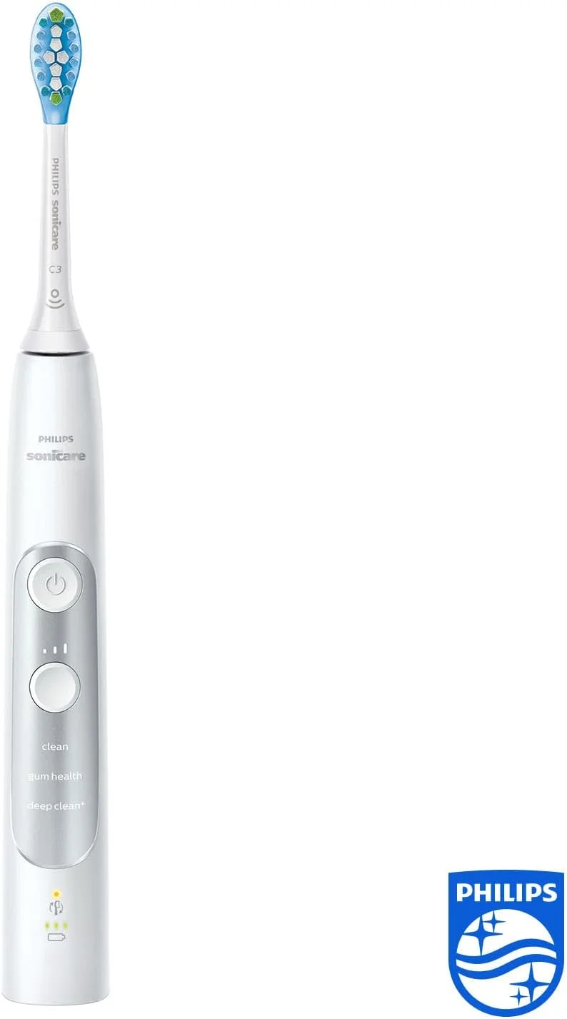 مسواک برقی فیلیپس Sonicare ExpertClean 7300 مدل HX9611/19 با فناوری صوتی، کنترل فشار، کیف مسافرتی، بسته 2 عددی، سفید