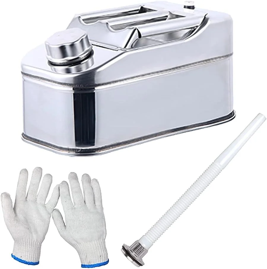 گالن سوخت فلزی قابل حمل 5 لیتری، گالن بنزین استیل ضد زنگ 304 با لوله راهنمای روغن، مخزن سوخت برای حمل و نقل و ذخیره سازی سوخت 5 لیتری گالن سوخت فلزی قابل حمل 5 لیتری، گالن بنزین استیل ضد زنگ 304 با لوله راهنمای روغن، مخزن سوخت برای حمل و نقل و ذخیره سازی سوخت 5 لیتری