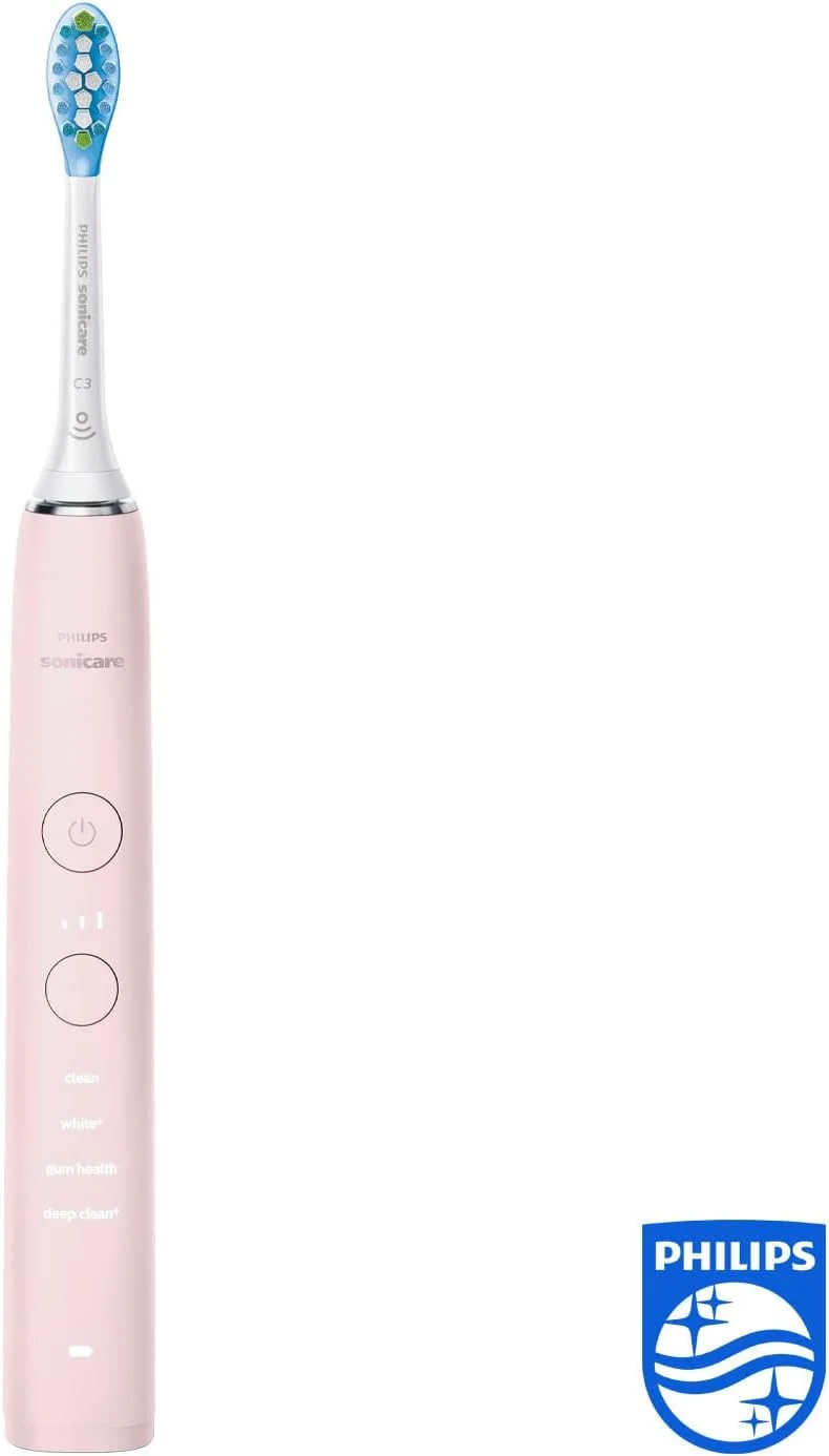 مسواک برقی صورتی Philips Sonicare DiamondClean 9000، نسخه 2020، 4 حالت، 3 شدت، حسگر فشار لثه، اپلیکیشن، دسته متصل