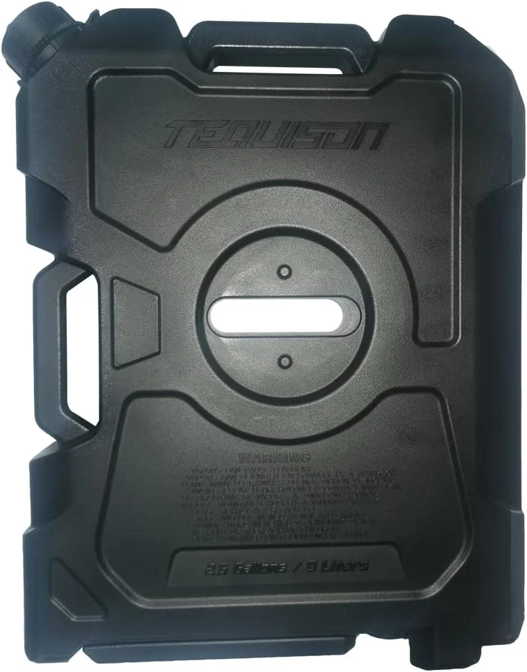 سطل درب جانبی، مخزن روغن سوخت قابل حمل، سطل یدکی آب و روغن 9 لیتری مشکی برای جیپ رانگلر JK JL 2007-2024، مناسب کمپینگ در فضای باز و آفرود JL1285