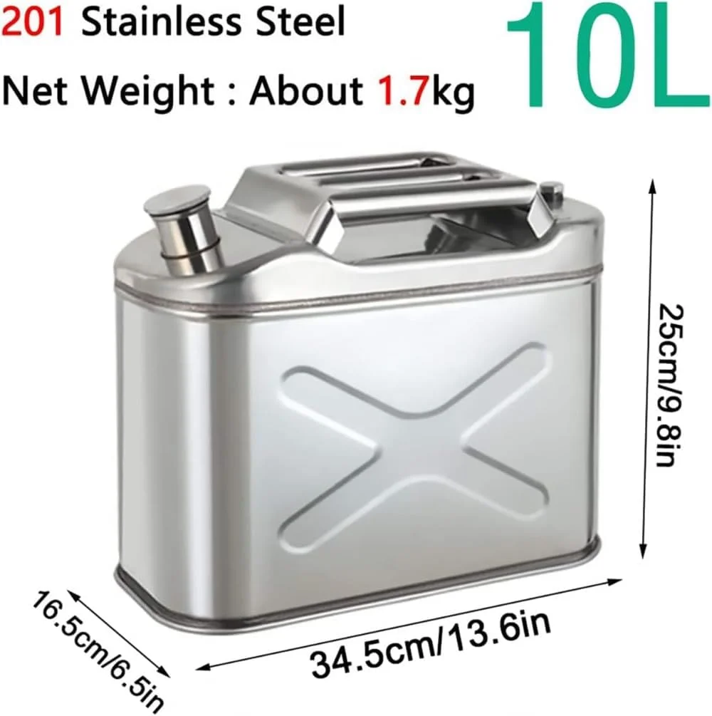 گالن فلزی قابل حمل - گالن بنزین استیل با نازل تهویه اتوماتیک برای ذخیره سازی کارآمد سوخت