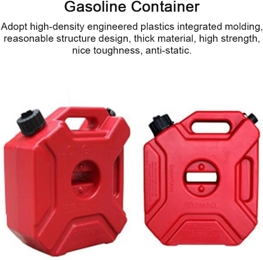 HELEMIY 1.3 Gallon Fuel Tanks 5L Portable Gasoline Diesels Containers -Static Backup Petrol Storage Tanks with Lock & Key for Car Motorcycle Truck SUV ATV Off-Road Vehicle