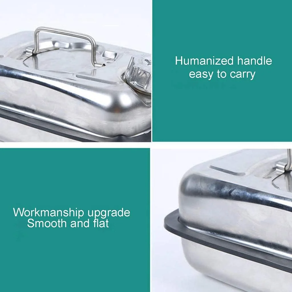 مخزن سوخت قابل حمل ضد نشت فلزی ضد زنگ استیل 304، مخزن بنزین یدکی موتور سیکلت، لوازم جانبی خودرو (3 لیتر)