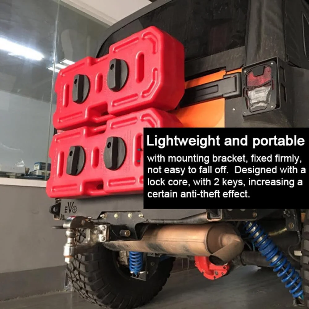 HELEMIY 1.3 Gallon Fuel Tanks 5L Portable Gasoline Diesels Containers -Static Backup Petrol Storage Tanks with Lock & Key for Car Motorcycle Truck SUV ATV Off-Road Vehicle