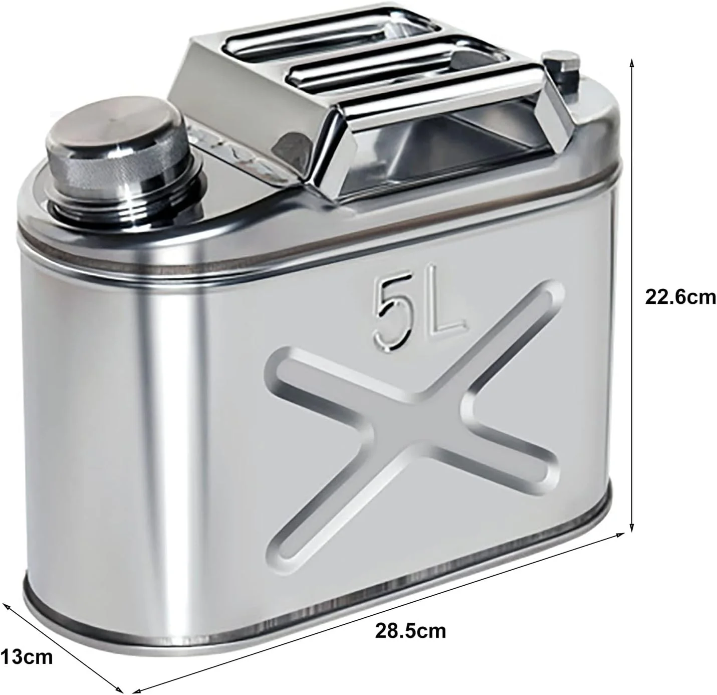 گالن قابل حمل 5 و 10 لیتری، مخزن سوخت استیل 304، گالن بنزین مناسب خودرو و موتورسیکلت، ظرف روغن بنزینی (5 لیتر)