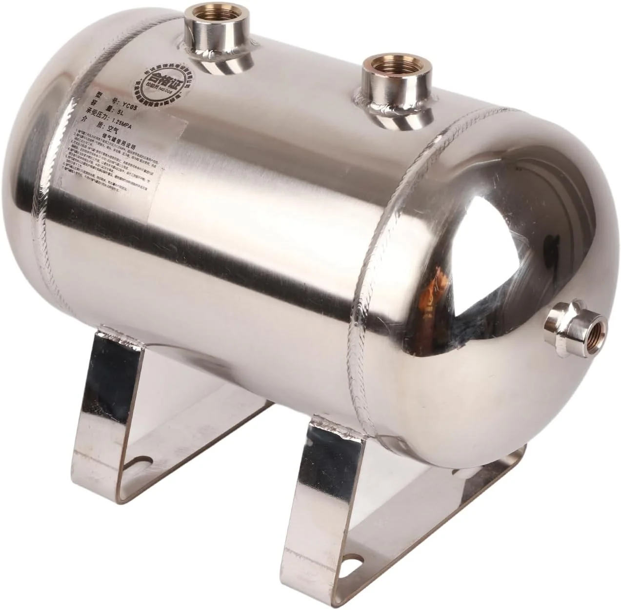 مخزن ذخیره گاز فولادی فشار قوی 1/4NPT 5 لیتری، مناسب برای کاربردهای صنعتی، خودرویی، انرژی و خلاء مخزن ذخیره گاز فولادی فشار قوی 1/4NPT 5 لیتری، مناسب برای کاربردهای صنعتی، خودرویی، انرژی و خلاء