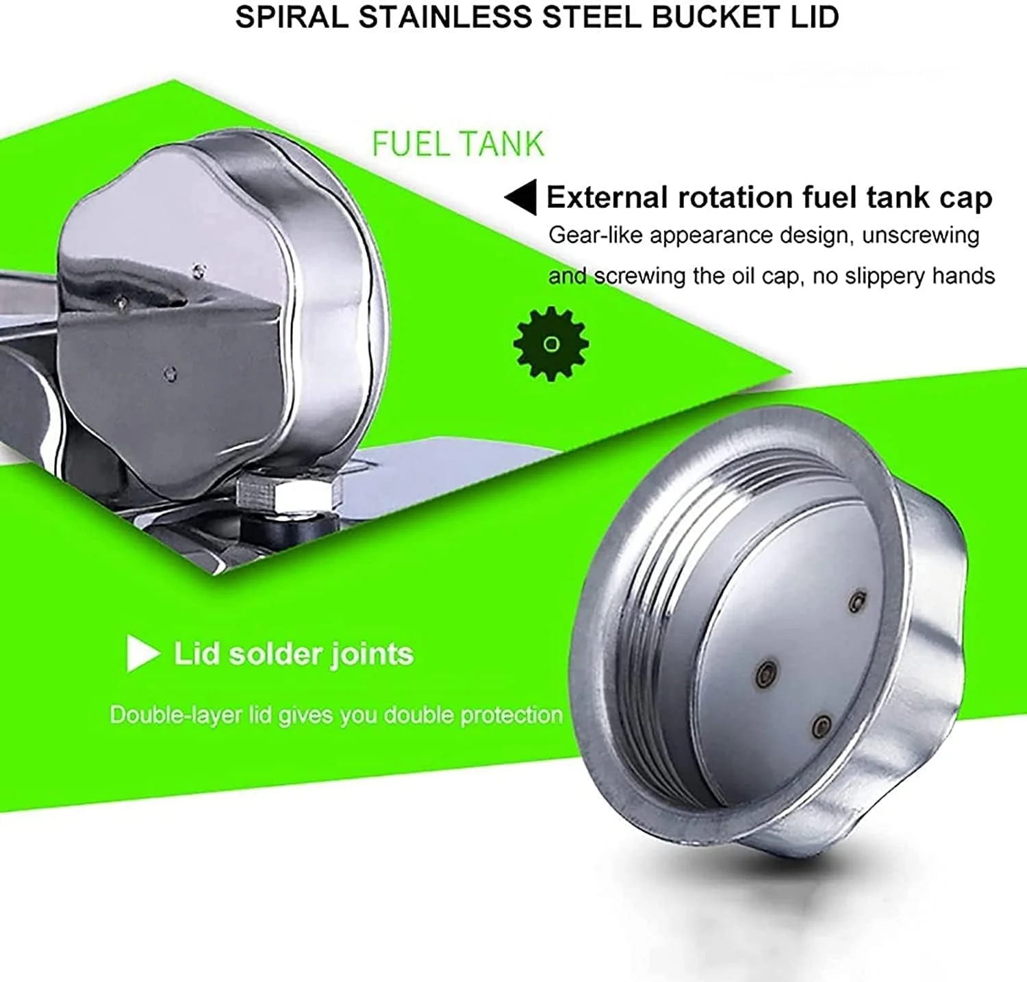 مخزن سوخت قابل حمل 5، 10، 15، 20 لیتری، مخزن سوخت فولادی ضد زنگ 304 برای مایعات بنزین دیزل (اندازه: 10 لیتر)