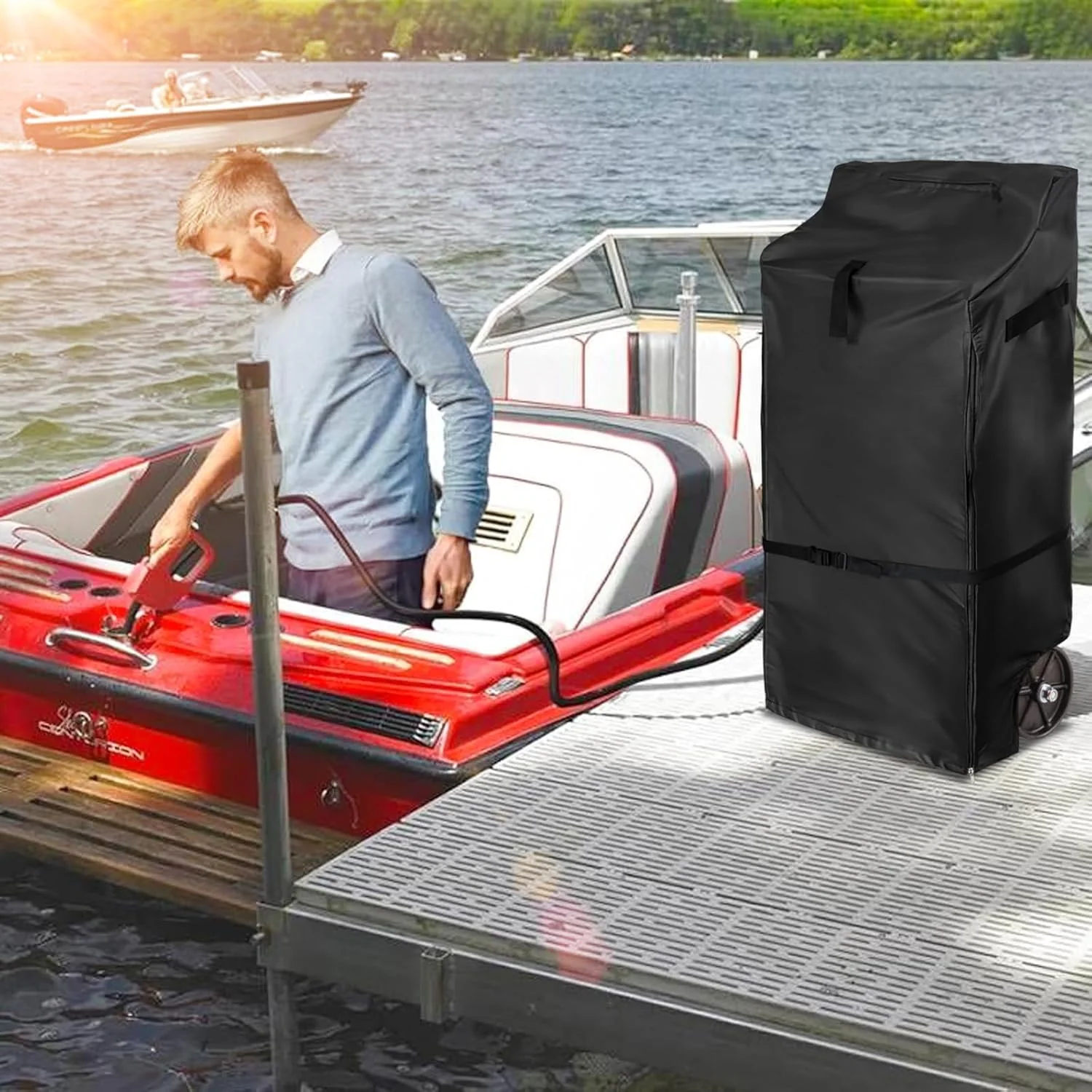 روکش مخزن گاز قابل حمل، برای مخزن سوخت گاز قابل حمل 14 گالنی، ضد آب و ضد اشعه ماوراء بنفش، دارای فویل آلومینیومی عایق، جلوگیری از دمای بالا. فقط روکش