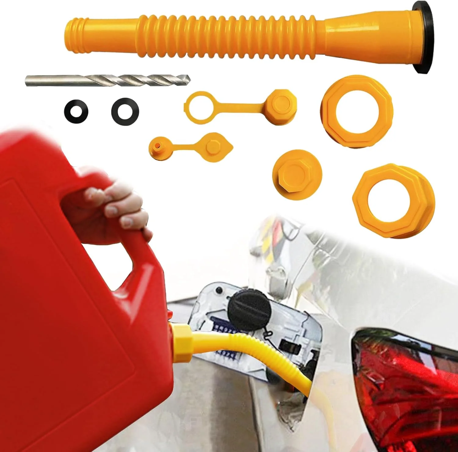 نازل جایگزین برای دبه بنزین PACLVIO، نازل دبه بنزین، کیت نازل دبه بنزین به همراه نازل با واشر ضخیم تر، درپوش نازل دبه بنزین، درپوش دبه بنزین و درپوش های هواکش سوخت، کیت هواکش دبه بنزین مناسب برای اکثر دبه های روغن 1/2/5/10 گالنی نازل جایگزین برای دبه بنزین PACLVIO، نازل دبه بنزین، کیت نازل دبه بنزین به همراه نازل با واشر ضخیم تر، درپوش نازل دبه بنزین، درپوش دبه بنزین و درپوش های هواکش سوخت، کیت هواکش دبه بنزین مناسب برای اکثر دبه های روغن 1/2/5/10 گالنی