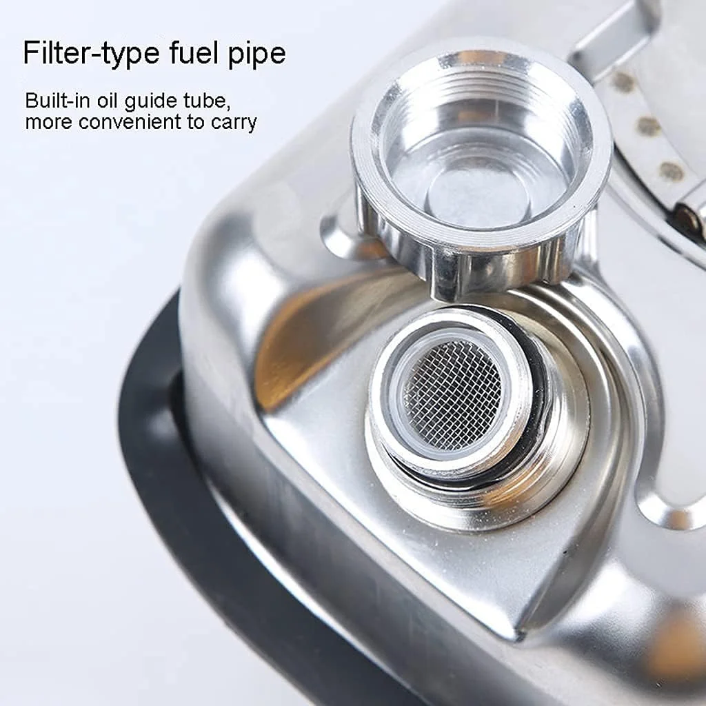 5L Mini Metal Fuel Can, Portable 304 Stainless Steel Petrol Cans Motorcycle Petrol Diesel Spare Can Gasoline Tank Metal Can