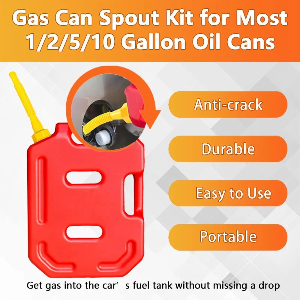 نازل جایگزین برای دبه بنزین PACLVIO، نازل دبه بنزین، کیت نازل دبه بنزین به همراه نازل با واشر ضخیم تر، درپوش نازل دبه بنزین، درپوش دبه بنزین و درپوش های هواکش سوخت، کیت هواکش دبه بنزین مناسب برای اکثر دبه های روغن 1/2/5/10 گالنی