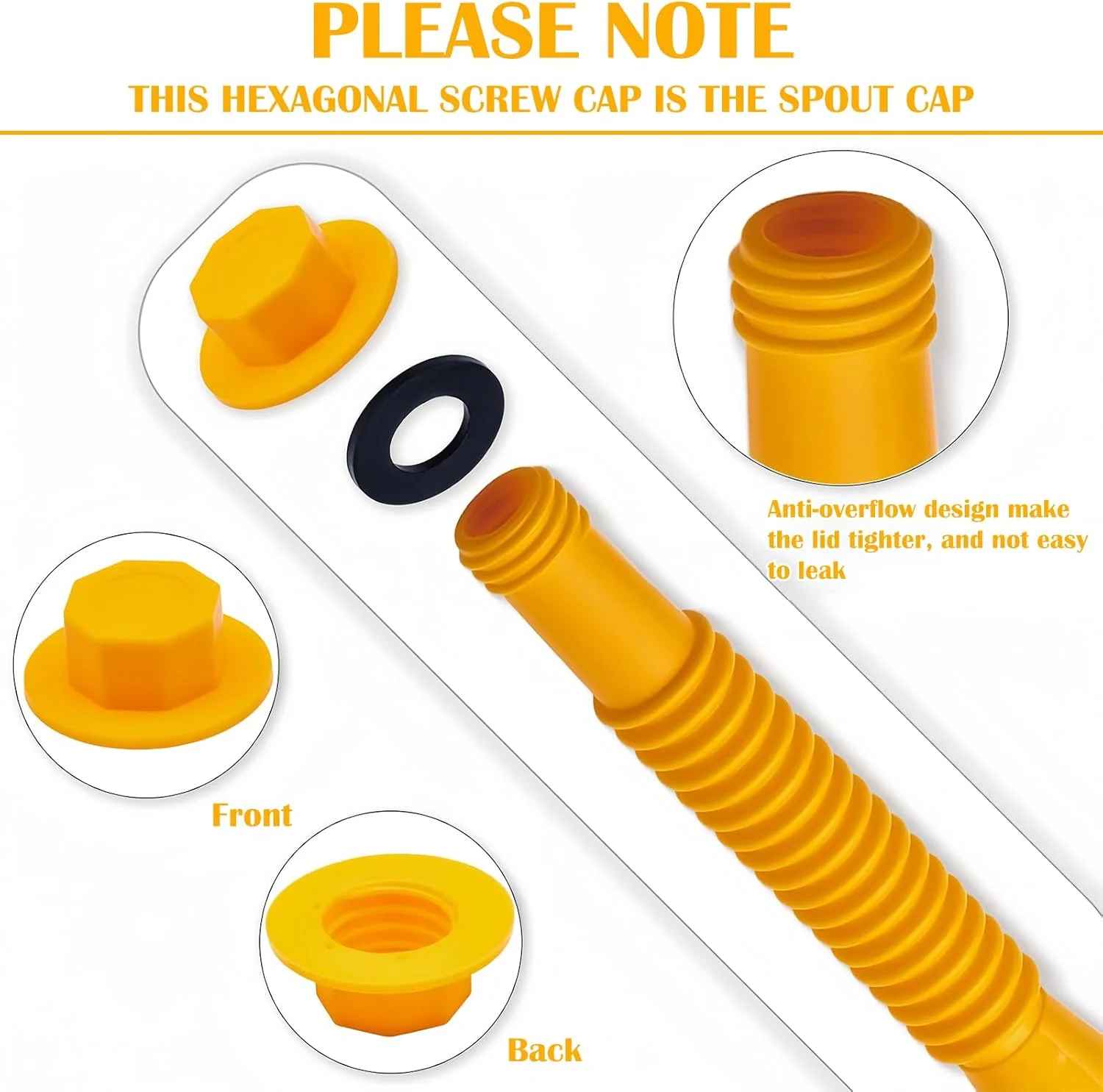 مجموعه 3 عددی نازل قیفی باک بنزین، نازل تانک مقیاس پذیر، مجموعه جایگزین خروجی باک بنزین با مته 8 میلی متری مناسب برای اکثر ظروف 1/2/5/10 گالنی