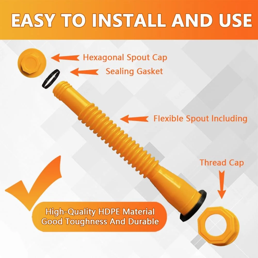 نازل جایگزین برای دبه بنزین PACLVIO، نازل دبه بنزین، کیت نازل دبه بنزین به همراه نازل با واشر ضخیم تر، درپوش نازل دبه بنزین، درپوش دبه بنزین و درپوش های هواکش سوخت، کیت هواکش دبه بنزین مناسب برای اکثر دبه های روغن 1/2/5/10 گالنی