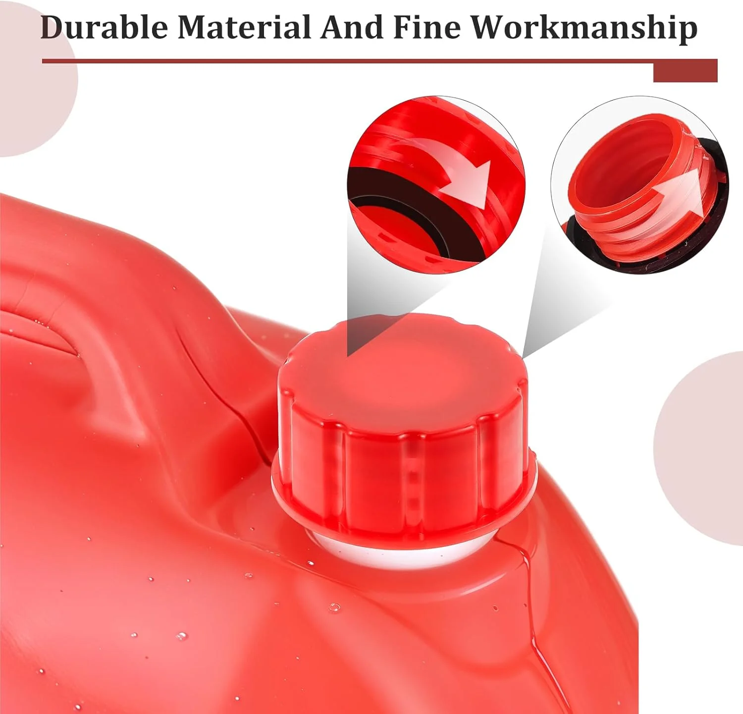 درب باک بنزین پیریو، مناسب برای باک های 5 گالن با رزوه درشت، درب جایگزین باک بنزین 5 گالن، درب باک قابل حمل برای باک های پلاستیکی و فلزی، 4 عدد