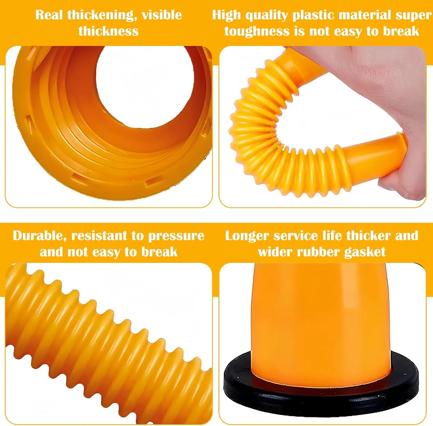 مجموعه 3 عددی نازل قیفی باک بنزین، نازل تانک مقیاس پذیر، مجموعه جایگزین خروجی باک بنزین با مته 8 میلی متری مناسب برای اکثر ظروف 1/2/5/10 گالنی