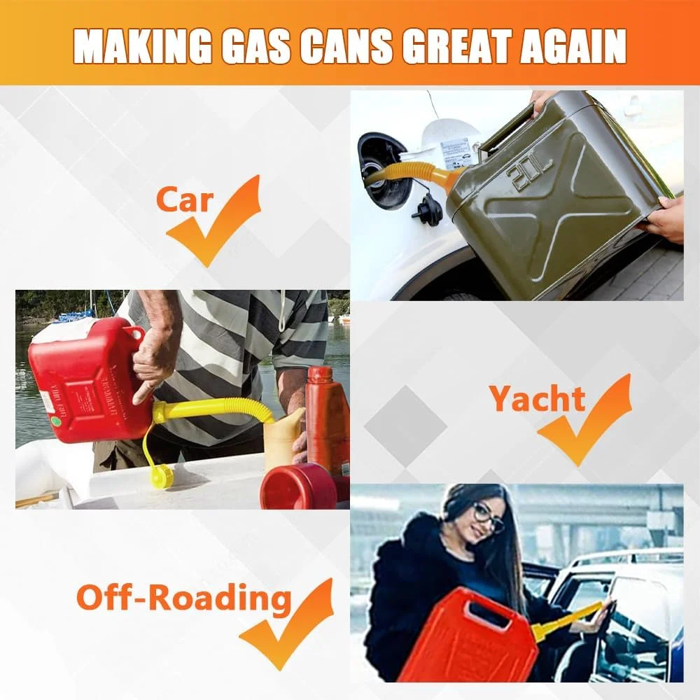 نازل جایگزین برای دبه بنزین PACLVIO، نازل دبه بنزین، کیت نازل دبه بنزین به همراه نازل با واشر ضخیم تر، درپوش نازل دبه بنزین، درپوش دبه بنزین و درپوش های هواکش سوخت، کیت هواکش دبه بنزین مناسب برای اکثر دبه های روغن 1/2/5/10 گالنی