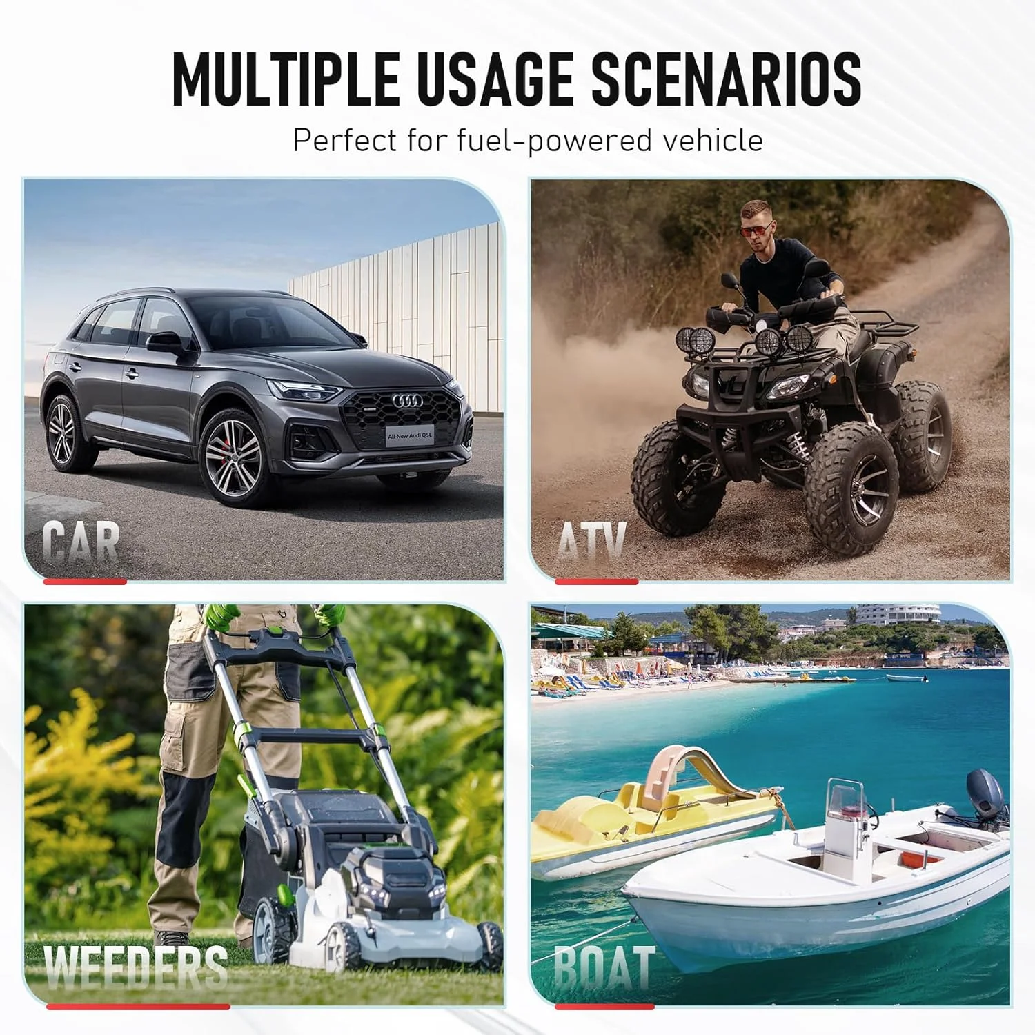 مخزن سوخت 15 گالنی PAMBEE، ظرف قابل حمل با پمپ سیفون انتقال مایع LE و شلنگ 10 فوتی، مخزن ذخیره گازوئیل با چرخ، 3 گالن در دقیقه، قرمز