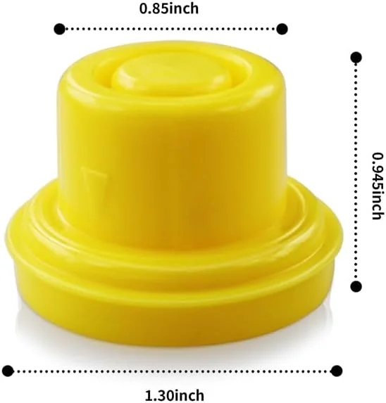 درب بنزین حرفه ای مپلزا مدل Top Hat Blitz، زرد - جایگزین جهانی خروجی با تهویه برای گالن های 1 و 2 گالنی بنزین، بسته 8 عددی