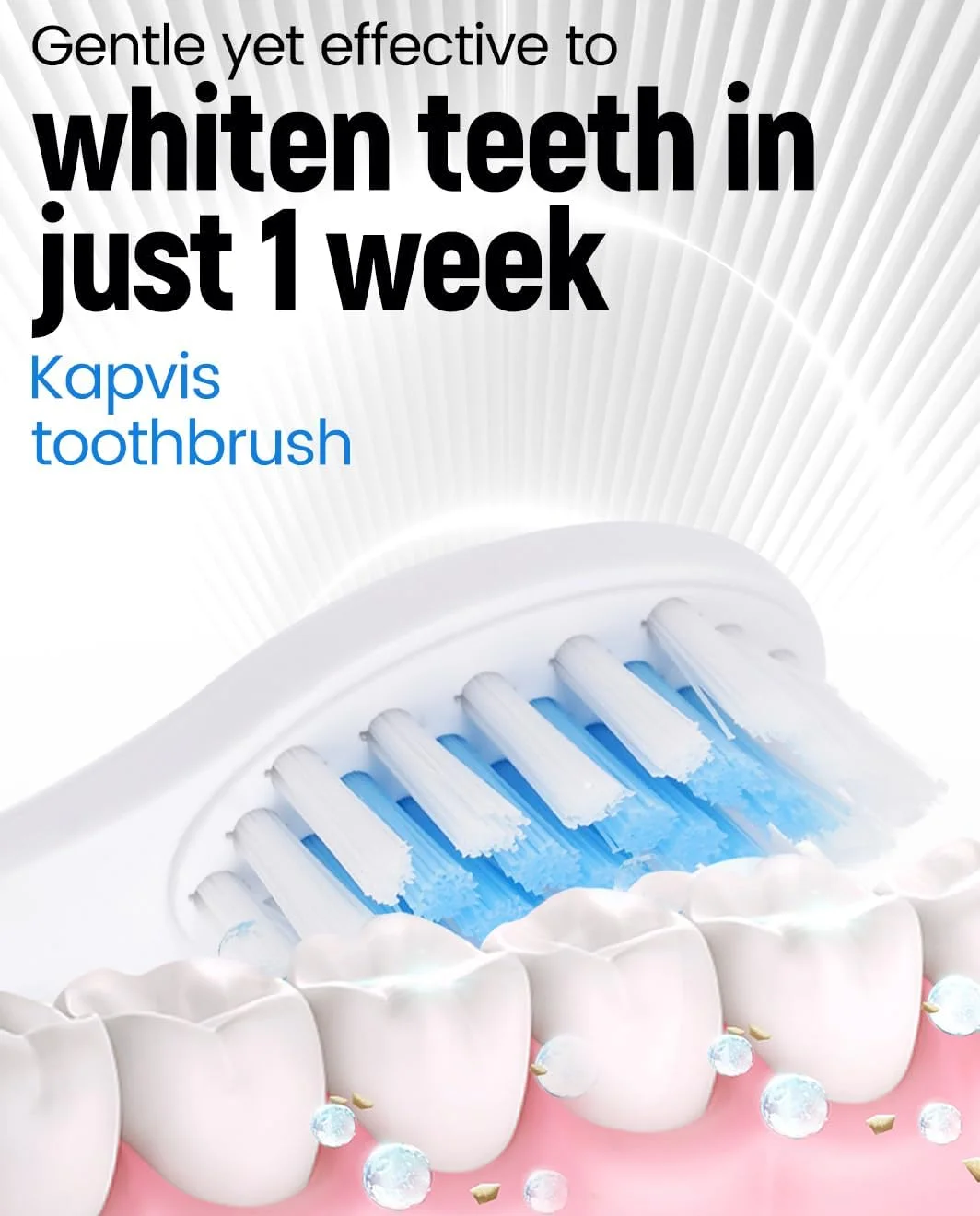 مسواک برقی سونیک Kapvis با 4 سری مسواک برای بزرگسالان و کودکان، یک بار شارژ برای 30 روز، شارژ سریع، 6 حالت، مسواک های صفحه نمایش LCD با قدرت 38000VPM، تایمر هوشمند 2 دقیقه ای داخلی