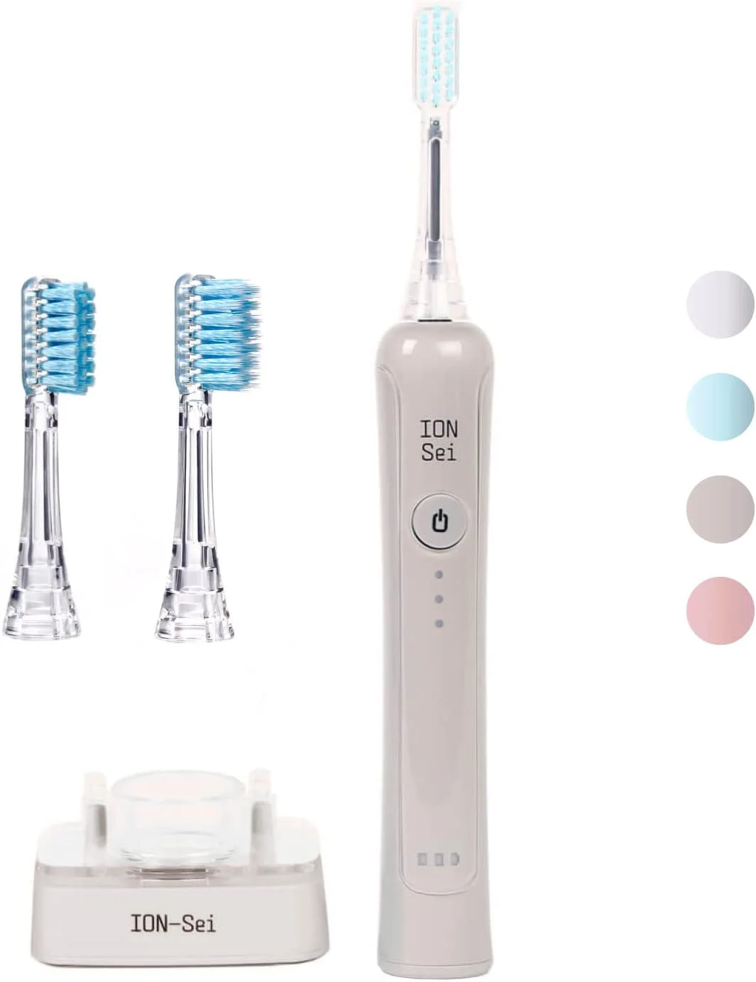 ION-Sei - Electric Toothbrush/Patented Ionic Sonic Toothbrush (up to 31,000 Brush Movements/Minutes) from Japan for Electronic & Ionic Tooth Cleaning & Gum Care - Moon Grey