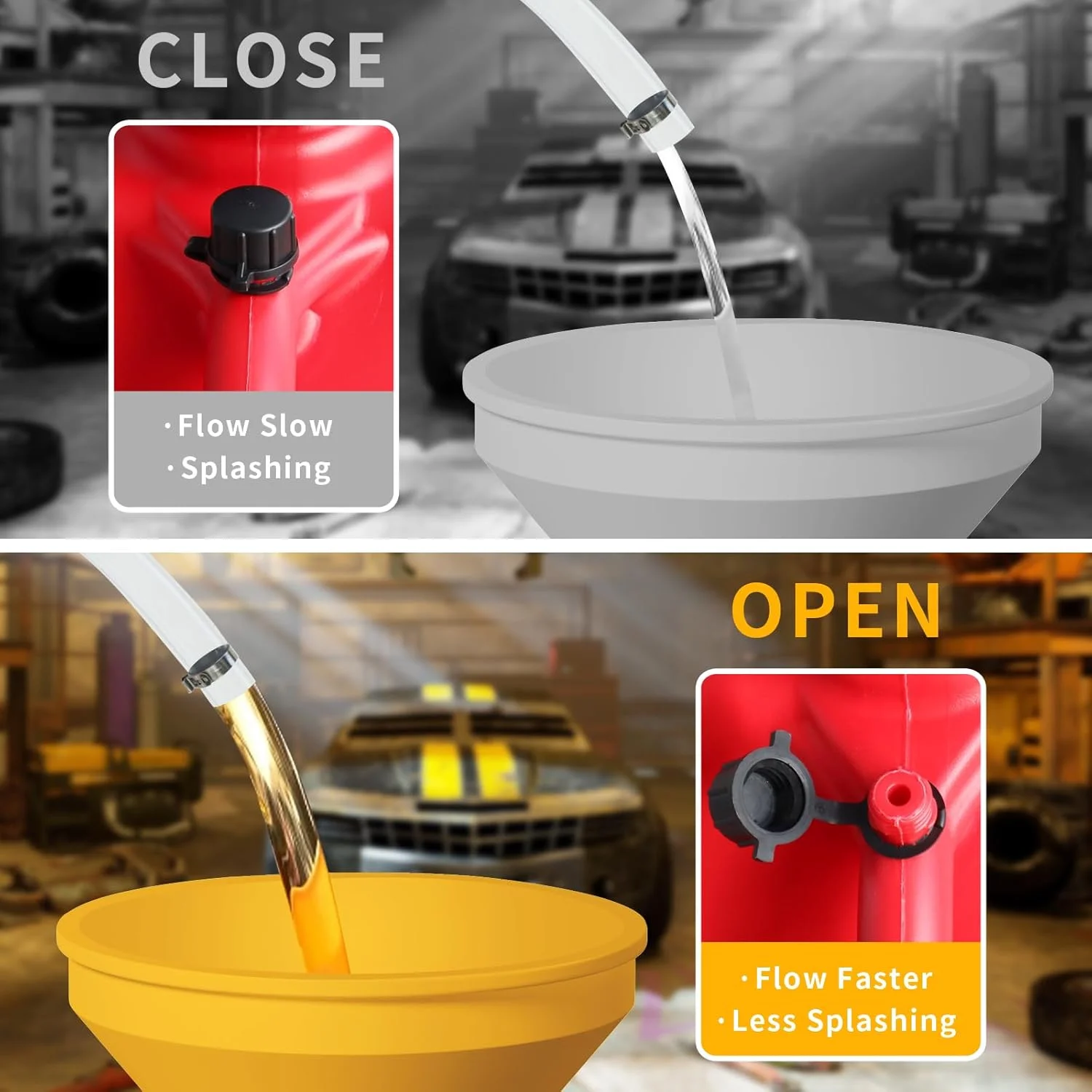 شیلنگ سوخت مسابقه ای Mapleza و ترکیب جایگزین درب تهویه مسابقه ای، مناسب برای دبه VP 5.5 گالن و قوطی بنزین