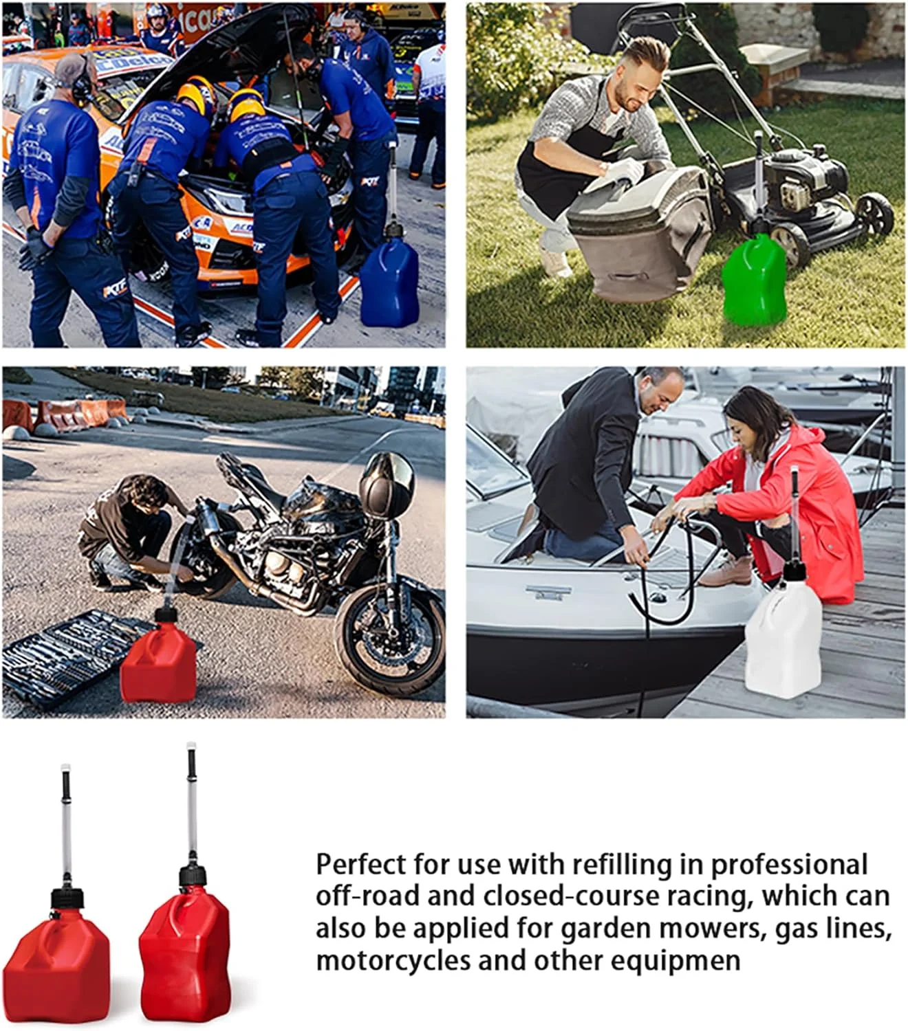 Mapleza Racing Fuel Jug Hose Kit -Vp Fuel Can spout Compatible with 3/5/5.5 Gallon Gas Cans, Improved Filter Design, Pack of 4