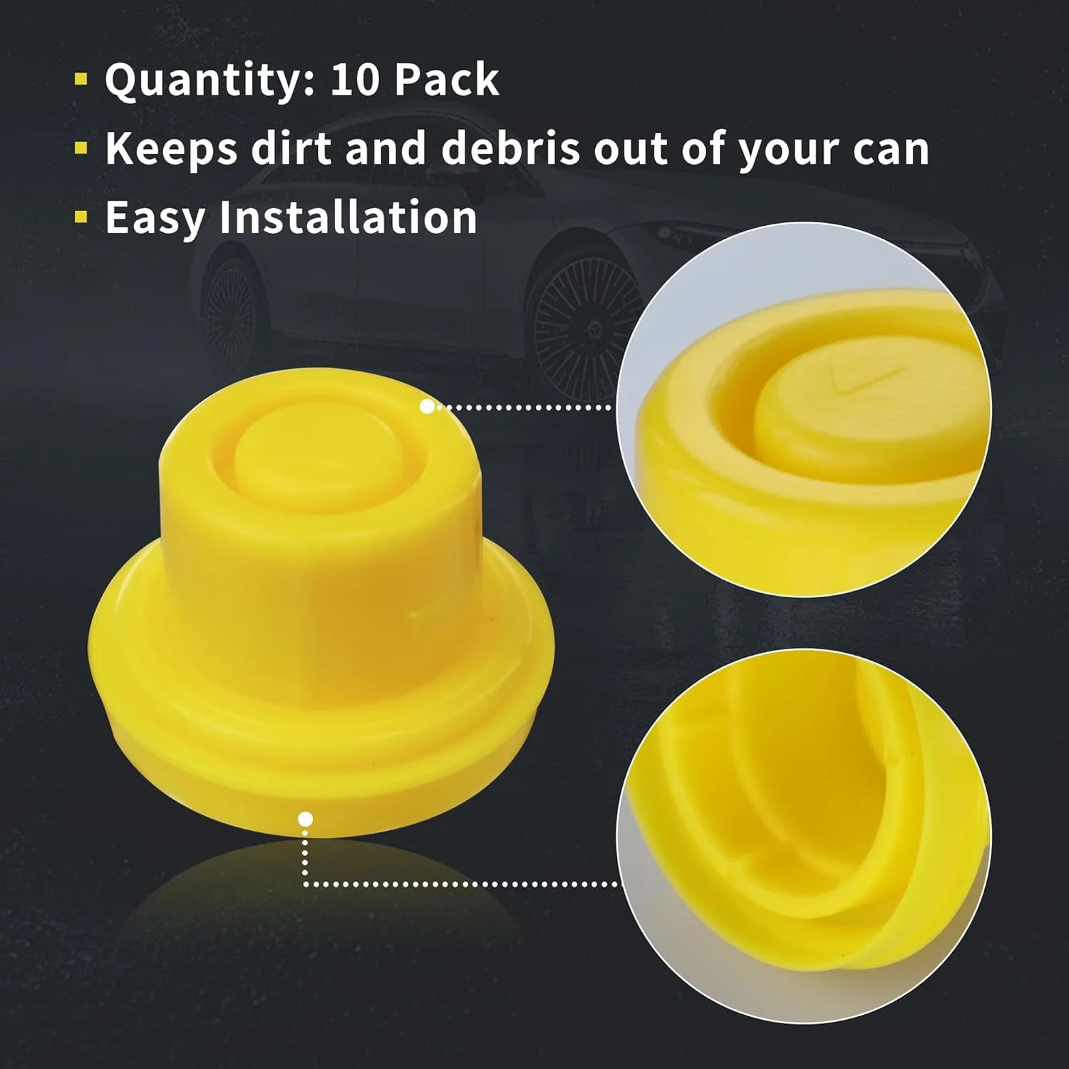 درب بنزین حرفه ای مپلزا مدل Top Hat Blitz، زرد - جایگزین جهانی خروجی با تهویه برای گالن های 1 و 2 گالنی بنزین، بسته 8 عددی