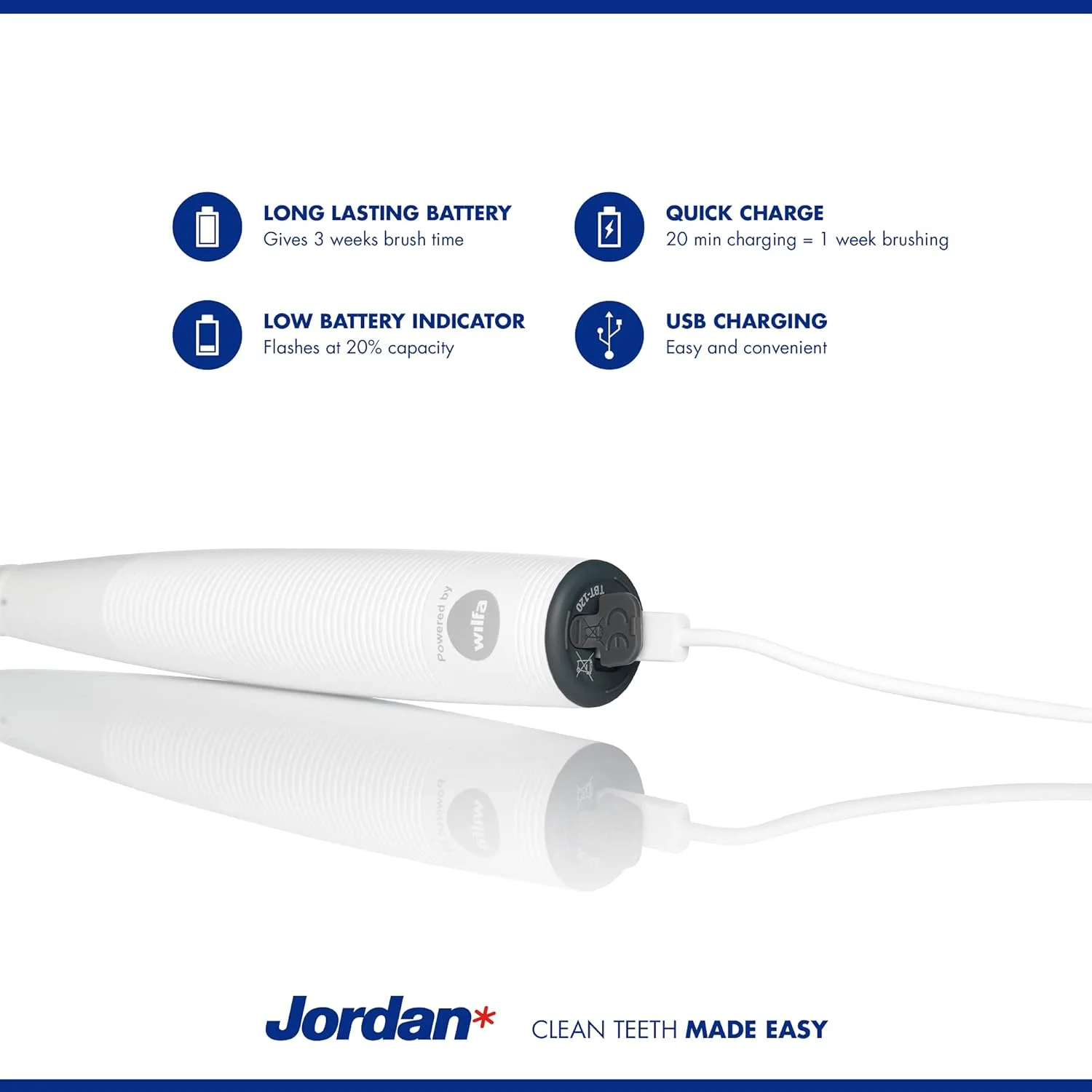 مسواک برقی جردن Clean Smile، خاکستری تیره