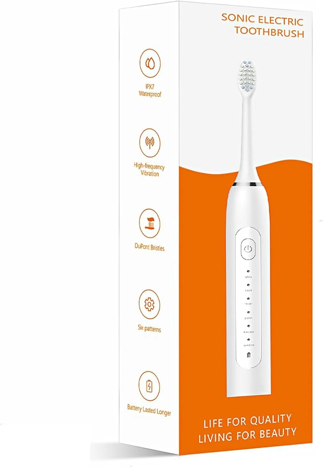 مسواک برقی صوتی ضد آب IKEEP برای بزرگسالان - 6 حالت با سنسور فشار، تایمر هوشمند، مسواک های قابل شارژ با 4 سر برس، سفید کننده و مراقبت از دندان های حساس، 30 روز عمر باتری طولانی