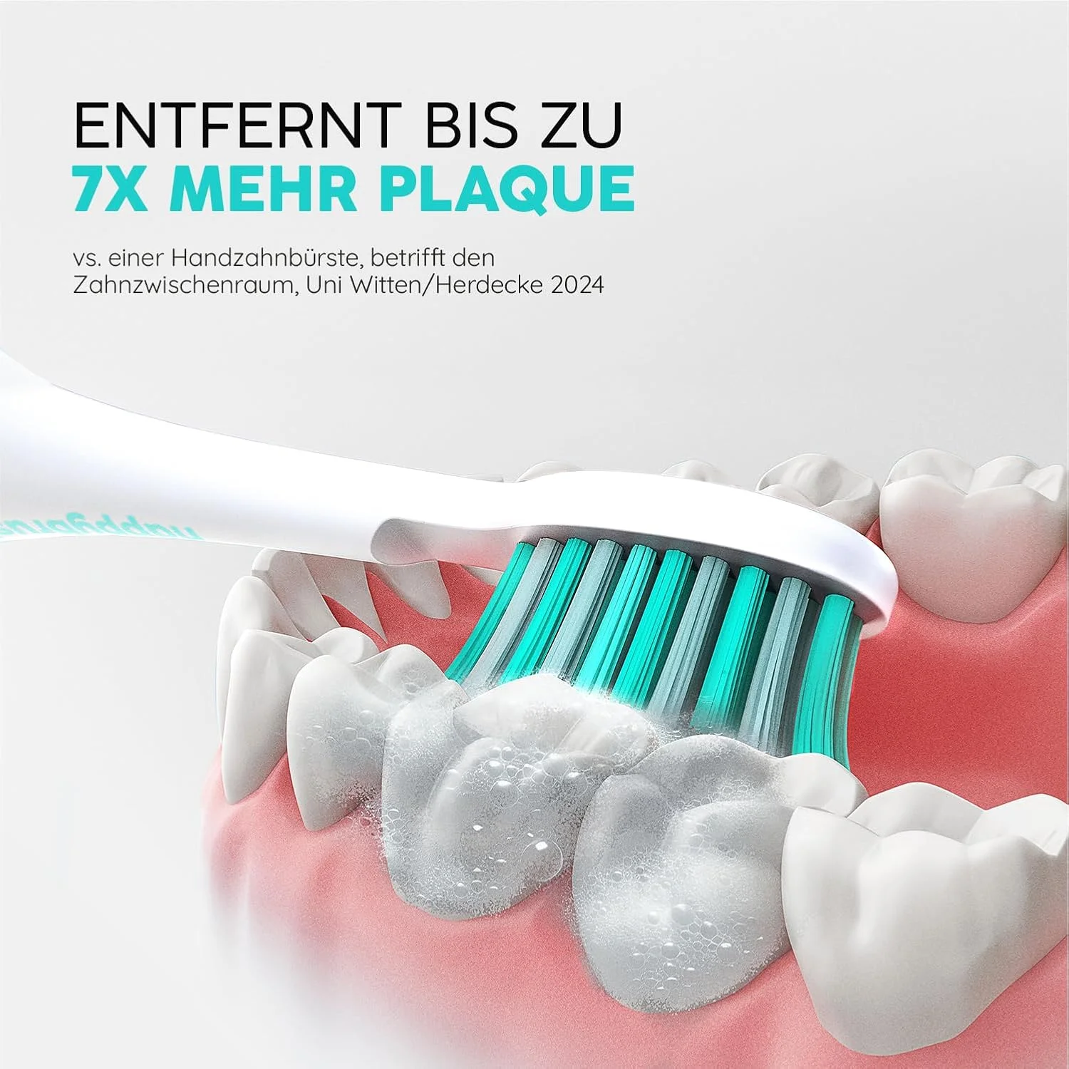 مسواک برقی سونیک Happybrush® Eco VIBE 3 در بسته دوتایی - مسواک بادوام با باتری 6 هفته ای به همراه کیف مسافرتی - مشکی/نعنایی و سفید/نعنایی