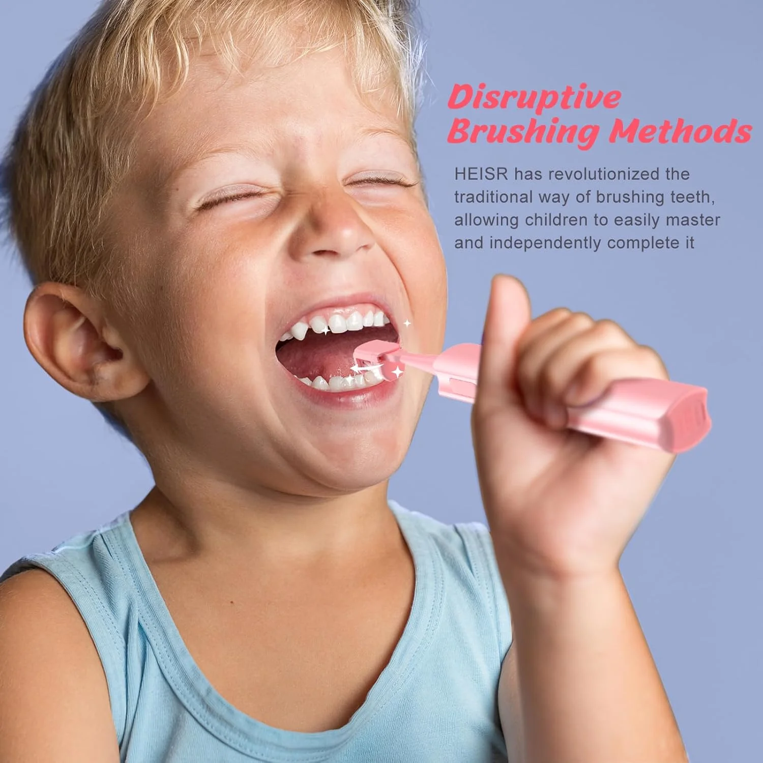 مسواک صوتی سه طرفه Heisr، طراحی شده برای دوره تعویض دندان کودکان، دارای بیش از 30 پتنت جهانی، تکمیل پاکسازی عمیق در 30 ثانیه