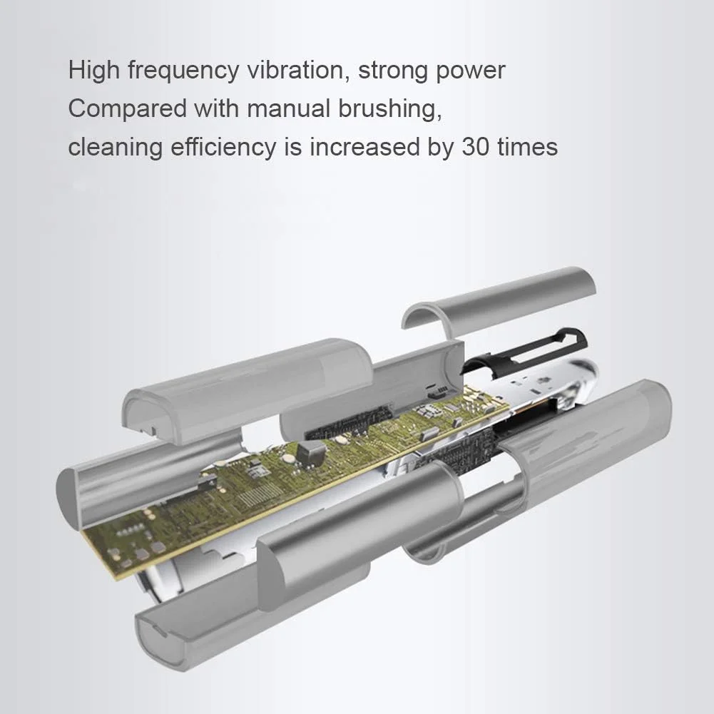 مسواک برقی GYNFJK برای نوجوانان و بزرگسالان، مسواک های صوتی با 3 حالت تمیز کردن و تایمر هوشمند 2 دقیقه ای، مسواک برقی با شارژ USB، 4 عدد سری قابل تعویض، سفید