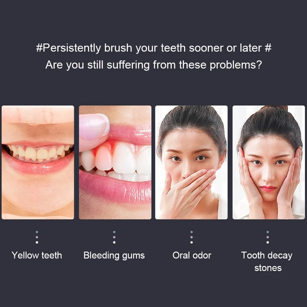 مسواک برقی صوتی GYNFJK برای بزرگسالان، تمیز کردن دندان ها مانند دندانپزشک، 5 حالت اختیاری و 3 سر برس جایگزین، مسواک سفید کننده قابل شارژ USB، صورتی