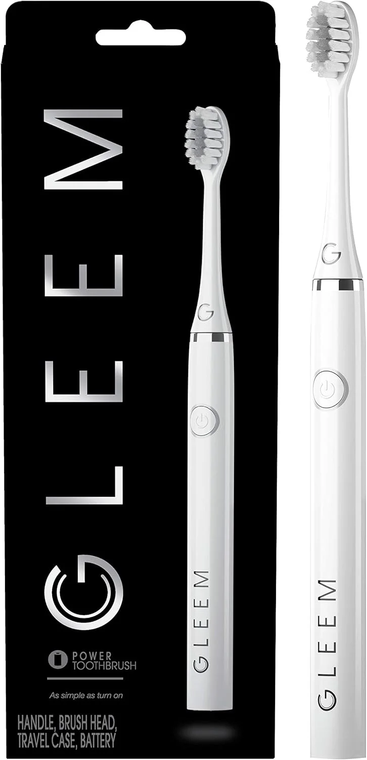 مسواک برقی با باتری Gleem، برس نرم، سفید