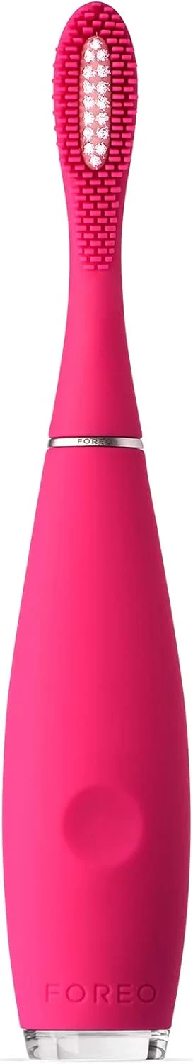 FOREO Issa Mini 2 Rechargeable Kids Electric Regular Toothbrush for Complete Oral Care, Wild Strawberry