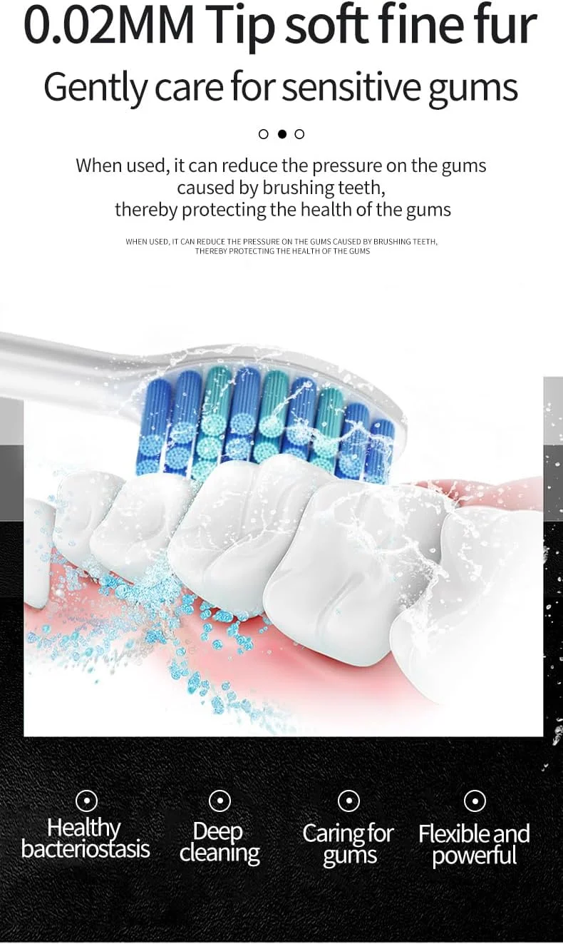 مسواک برقی سونیک، 6 حالت پاکسازی لرزش صوتی ضد آب، 10 سر برس و کیف قابل حمل، مناسب برای کودکان و بزرگسالان در سفر، کمپینگ، دوچرخه سواری، پیاده روی (سفید)