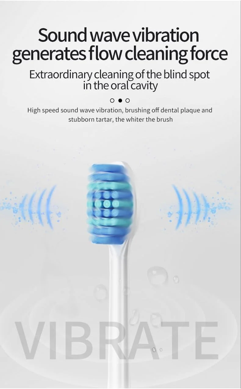 مسواک برقی سونیک، 6 حالت پاکسازی لرزش صوتی ضد آب، 10 سر برس و کیف قابل حمل، مناسب برای کودکان و بزرگسالان در سفر، کمپینگ، دوچرخه سواری، پیاده روی (سفید)