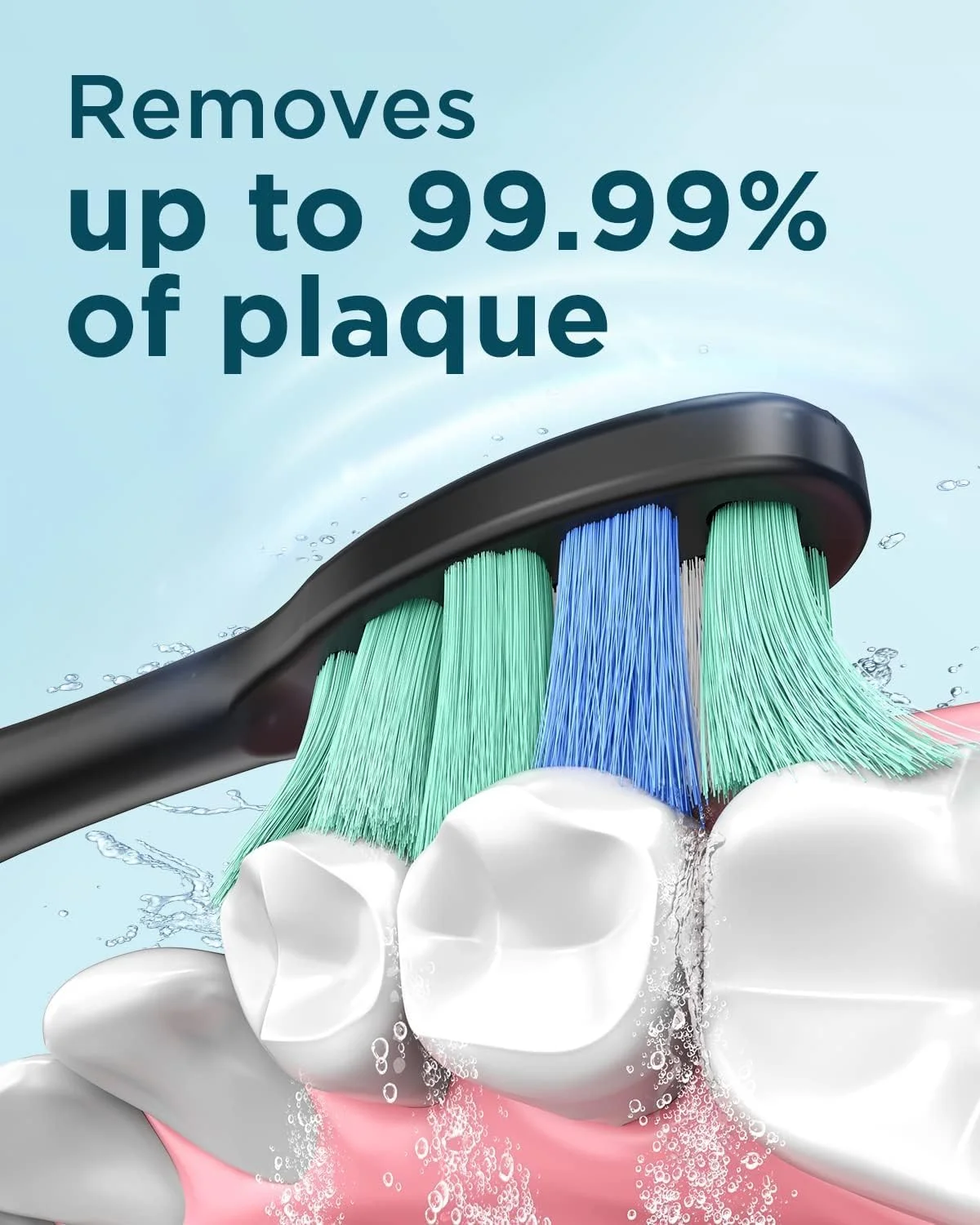 مسواک برقی - مسواک برقی سونیک برای بزرگسالان با پایه شارژ بی سیم و 8 سری مسواک، 5 حالت، مسواک های سونیک با کیف مسافرتی، تایمر مسواک زدن