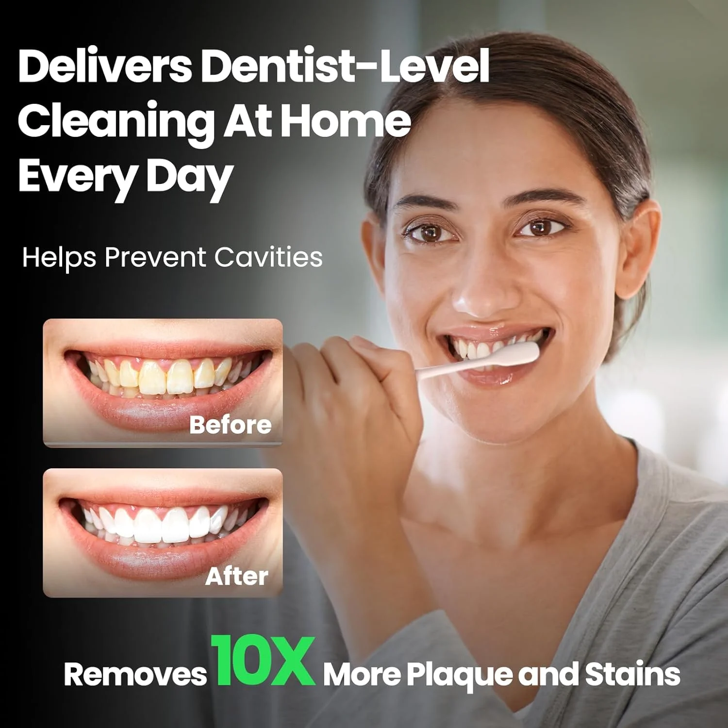 ست مسواک برقی برای بزرگسالان و نوجوانان: یک بار شارژ تا 180 روز دوام می آورد، مسواک صوتی قابل شارژ/دکمه بدون درز/موتور 48000VPM/4 سر جایگزین/5 حالت IPX8/تایمر هوشمند 2 دقیقه ای/شارژ سریع