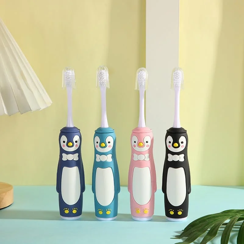 مسواک برقی کودکان، مسواک صوتی، اولتراسونیک با 2 برس جایگزین، تایمر، موهای نرم، مسواک کودکان (سبز، 16 x 5 x 2.5 سانتی متر)