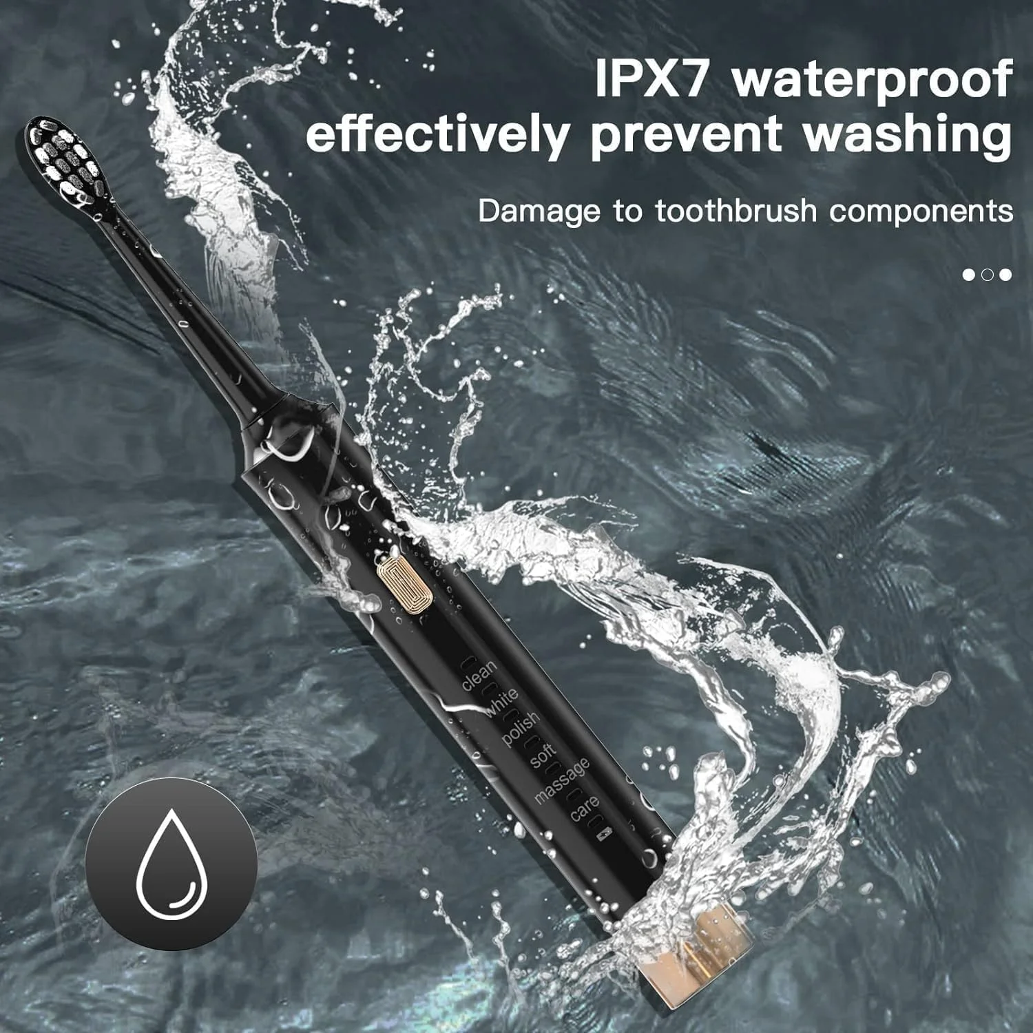 مسواک برقی سونیک Xspring، مسواک های برقی قابل شارژ با 5 سری مسواک، مسواک سفید کننده با 6 حالت تمیز کردن، مسواک ضد آب برای بزرگسالان و کودکان